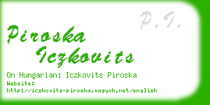 piroska iczkovits business card